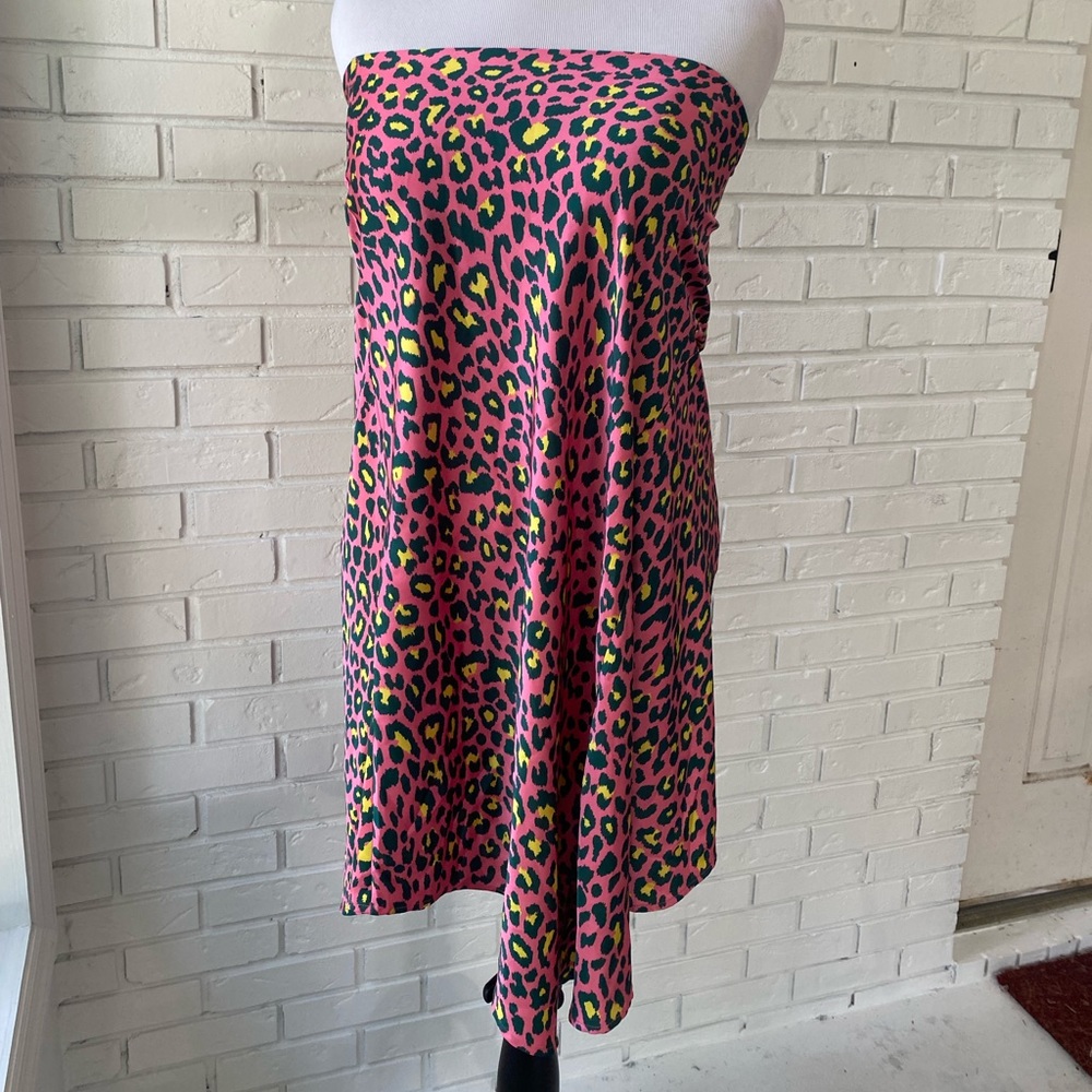 Pink Neon Leopard Print Skirt